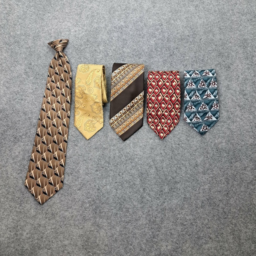 L,ot of 5 Mens ties Geometric & Paisley patterns multicolor classic‎ Neckties